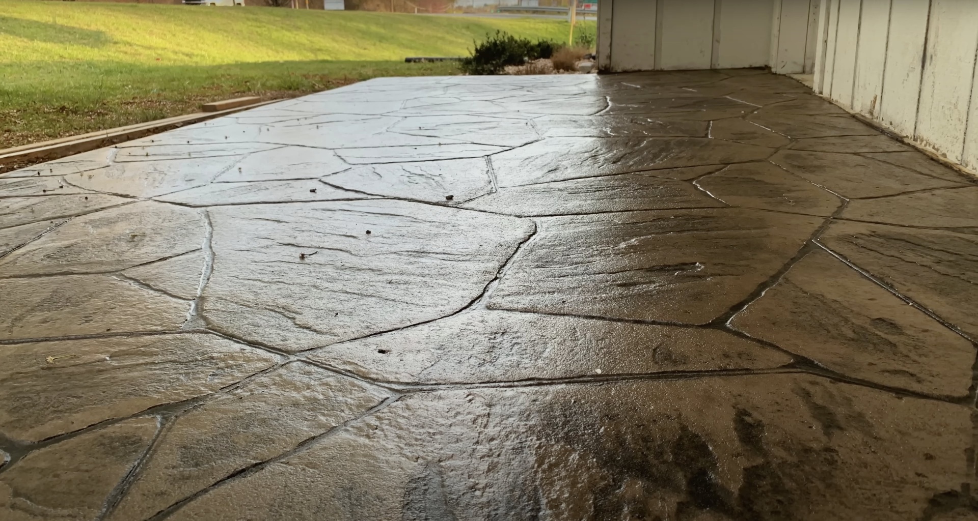 Before and after concrete driveway restoration Concrete driveway repair and resurfacing services